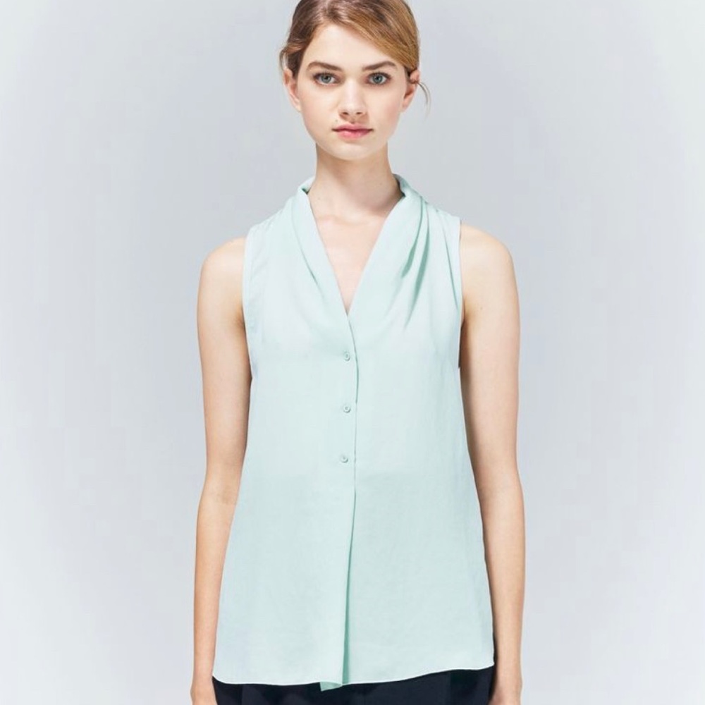 Aritzia Wilfred Freja Blouse Blue